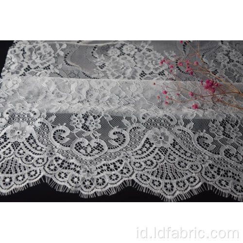 100% Nylon Panel Lace Fabric Untuk Pakaian